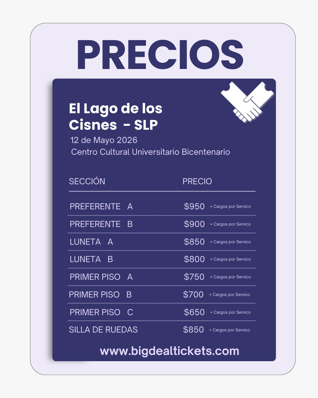 tabla precios big deal