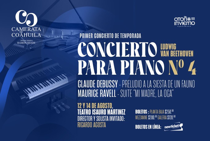 CONCIERTO DE TEMPORADA - CONCIERTO PARA PIANO NO. 4 DE BEETHOVEN 